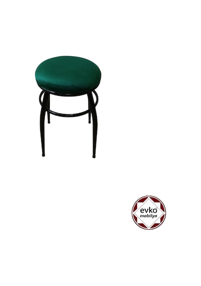 Evko Mobilya Tabure, Bar Taburesi, 2'li Tabure,siyah Ayaklı-yeşil