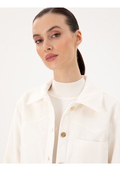 Pierre Cardin Kadın Ekru Gömlek Desenli 50296196-vr019 Ekru
