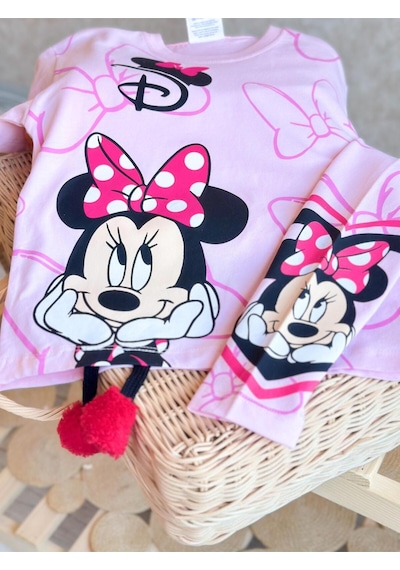 Lolliboomkids Kız Çocuk 3d Sarkık Ayak Detaylı Alt Üst Takım 2 Parça T-shirt Tayt Pembe