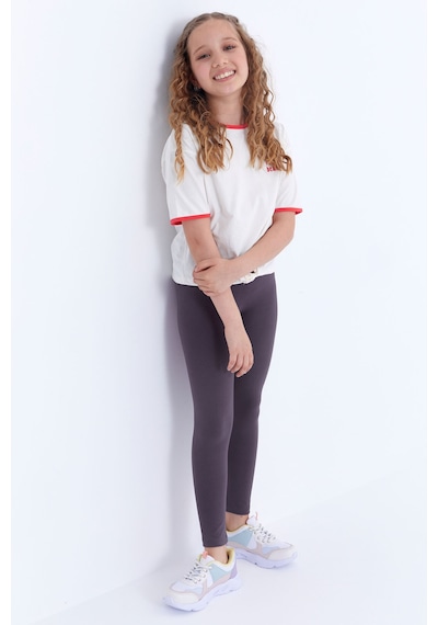 Tommylife Tommy Life Eflatun Yüksek Bel Dar Paça Kız Çocuk Tayt - 75047 Eflatun