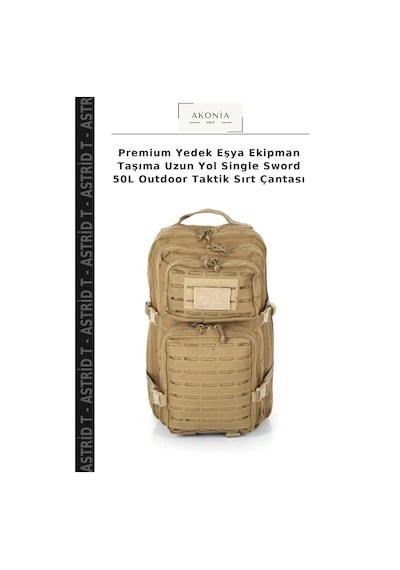 Astrid T Premium Yedek Eşya Ekipman Taşıma Uzun Yol Single Sword 50l Outdoor Taktik Sırt Çantası Çok Renkli