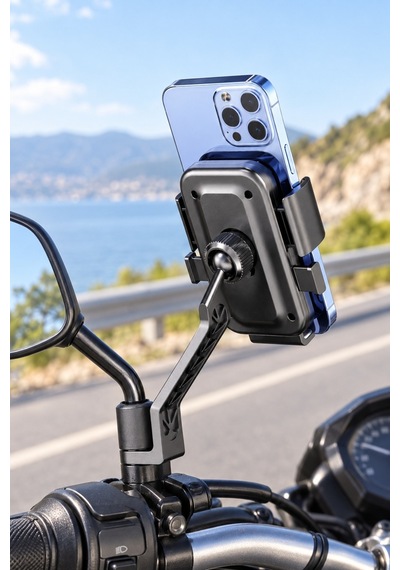 10 Adet 360 Dikiz Aynası Telefon Tutucu Bisiklet Motosiklet Scooter İçin Ayarlanabilir Tutucu Esnek Başlıklı Sert Plastik Gövde Silikon Ped Phone Holder Sarı