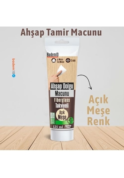 Ahşap Parke Tamir Macunu Açık Meşe Mobilya Masa Dolgu Çatlak Çizik Giderici 125 Ml Kullanım Hazır