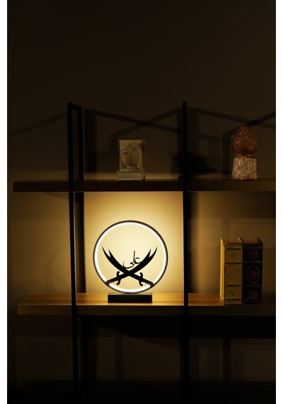 Zülfikar Kılıcı Metal Led Masa Lambası Çift Ve Ali Yazılı Dekoratif Işıklı Gece Lambası Zulfıkar