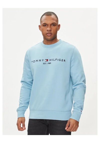Tommy Hilfiger Erkek Sıfır Yaka Sweatshirt Buzmavisi