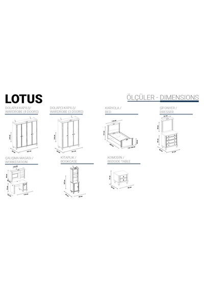 Lotus Genç Odası Beyaz