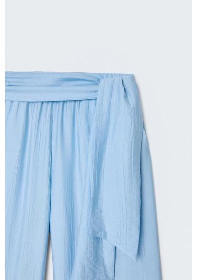 Sateen Kuşaklı Pantolon - Bebe Mavi-137698