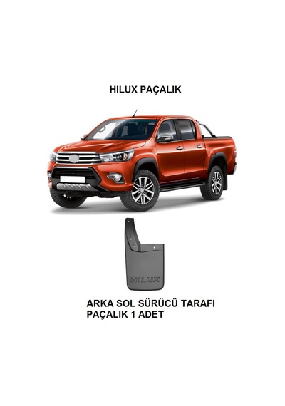 Toyota Uyumlu Hilux 2015-2021 Paçalık Tozluk 1 Parça Arka Sol Sürücü