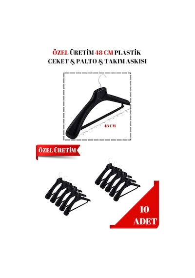 Ceket Askısı 48 Cm Özel Üretim Palto Takım Askısı 10 Adet Diğer