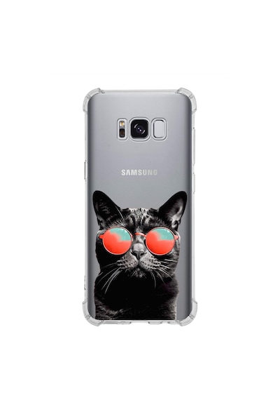 Samsung Galaxy S8 Uyumlu Kedi 3 Baskılı Şeffaf Köşe Korumalı Antişok Kılıf
