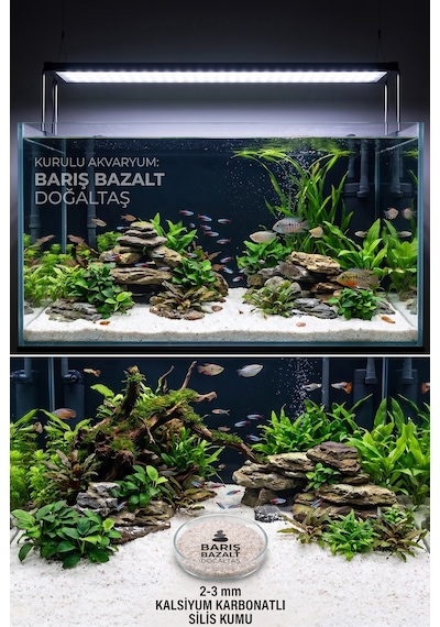 25 Kg 2-3 Mm Beyaz Akvaryum Kumu Kalsiyum Karbonatlı Silis Kumu Dekoratif Akvaryum Taban Kumu