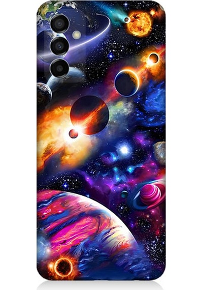 Samsung Galaxy M23 Uyumlu Silikon Kılıf Uzayda Gezegenler Ve Galaksiler