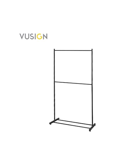 Vusıgn 2 Katlı Karbon Çelik Elbise Askısı Metal Kıyafet Askılığı 100x180 Cm Ahşap Rengi