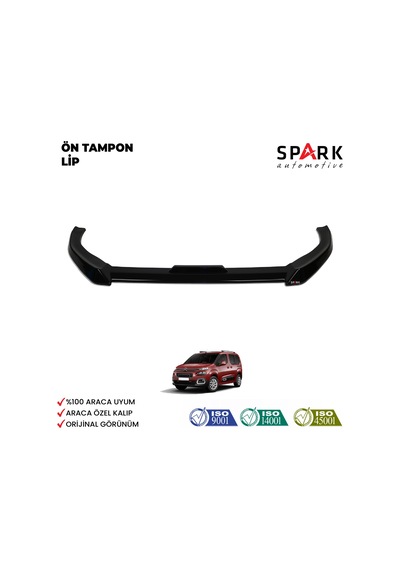 Citroen Berlingo 2019- Yılı Ve Sonrası Uyumlu Ön Tampon Lip Siyah