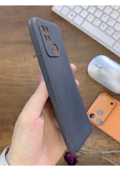 Redmi 10c / Poco C40 Uyumlu Kamera Korumalı Darbeye Dayanıklı Renk Atmayan Fab Silikon Kılıf Siyah