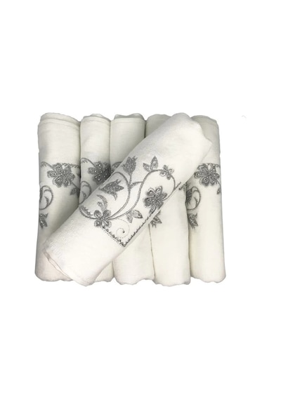 Bulteks Simli Nakışlı Kadife Desen 3 Havlu 30x50 4 Renk