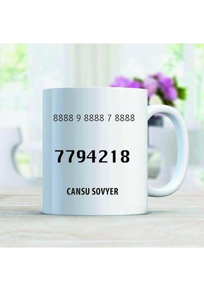 Virüs Koruma Sayı Sekans Kişiye Özel Kupa Bardak Beyaz