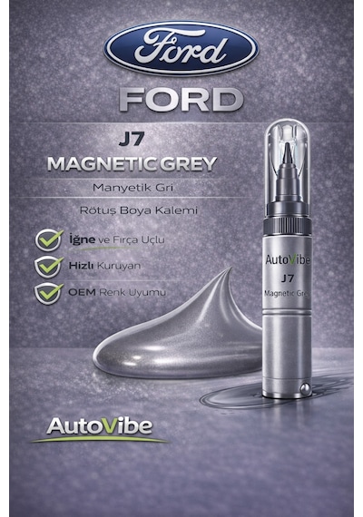 Ford Rötuş Boya Kalemi J7 Magnetic Grey 2si1arada Çizik Giderici