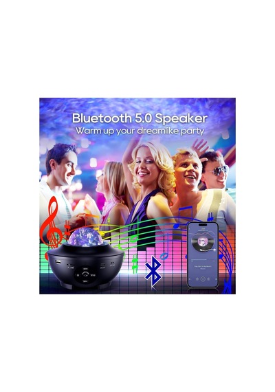 Galaksi Projeksiyonu, 14 Farklı Işık Yansıtma Modu, Bluetooth Hoparlörlü, Zamanlayıcılı Kapanma, Uzaktan Kumandalı, Ayarlanabilir Parlaklık, Çocuklar İçin Yıldızlı Gökyüzü Projektör Gece Lambası