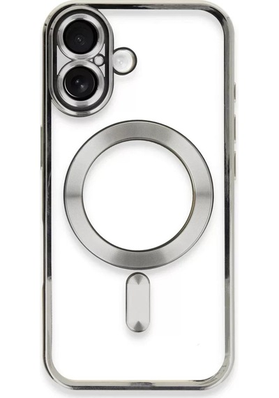 Newface  Apple  Uyumlu iPhone 16 Plus Kılıf Kross Magneticsafe Kapak - Gümüş