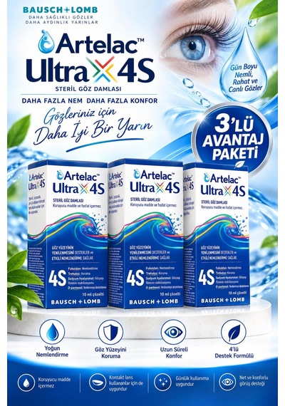 Artelac Ultra 4s Göz Damlası 10 Ml 3 Adet