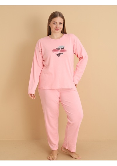 Wordex Fawn 1108 İnterlok Büyük Beden Bulut Desenli Kışlık Ev Kadın Pijama Takımı Soft Pembe Wordex Fawn 1108 İnterlok Büyük Beden Bulut Desenli Kışlık Ev Kadın Pijama Takımı Soft Pembe