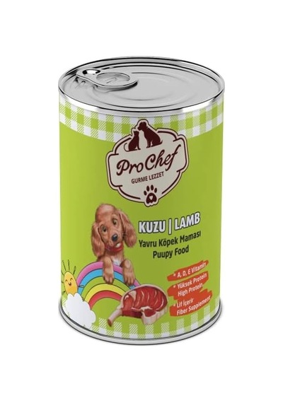 20 Adet Yavru Kuzu Etli Kıyılmış Köpek Maması 415 Gr 20'li Pro Chef Konserve Yaş Mama