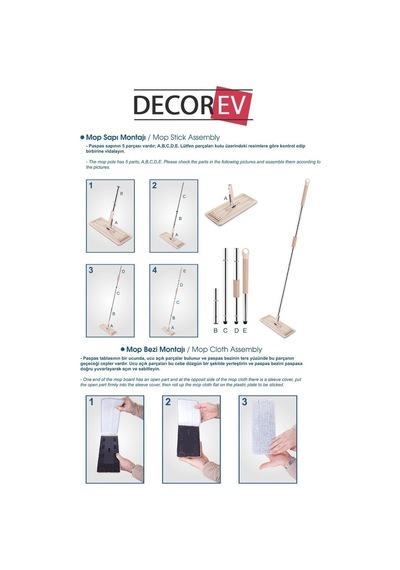 Magic Flat Tablet Mop Set - 4 Yedek Bez Hediyeli