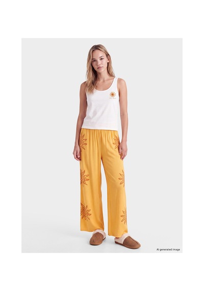 Lcw Dream Sarı U Yaka Güneş Baskılı Kadın Pijama Takımı