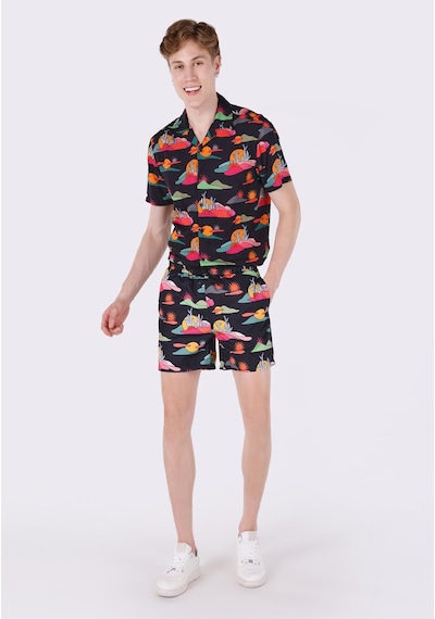 Colin's Colins Slim Fit Baskılı Erkek Çok Renkli Deniz Şortu Cl1063397 Q1.v2 Mtc Çok Renkli