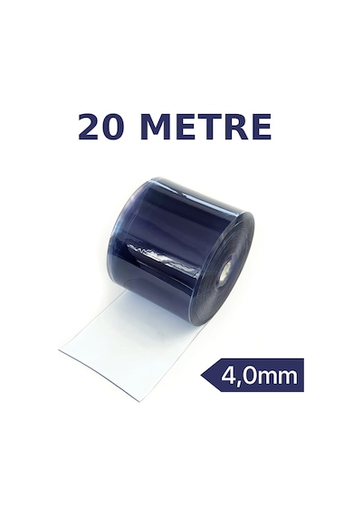 Şeffaf Pvc Şerit Perde 4,0 Mm 30 Cm 20 Metre Endüstriyel +4 C Soğuk Hava Yalıtım Perdesi