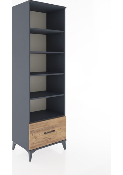 Hyperion Dolap 5 Raflı Tek Çekmeceli 60x44x195 Antrasit-çam Antrasit