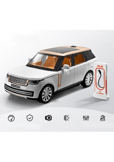 1:24 Ölçek Sesli Ve Işıklı 6 Kapı Açılır Şarj İstasyonlu Standlı Range Rover Suv Model Araba