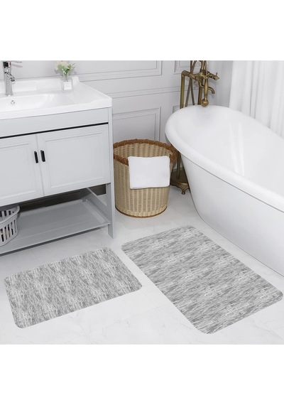 Rovigo Home Baskılı Kaymaz Taban 2 Li Banyo Paspas Takım Rvg5166-100X60-60X50 Çok Renkli