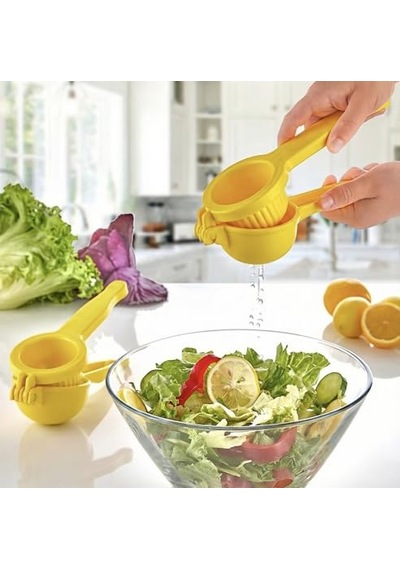 Pratik Mutfak El Tipi Limon Ve Narenciye Sıkacağı Ergonomik Tasarım, Dayanıklı Gövde, Sarı Çok Renkli