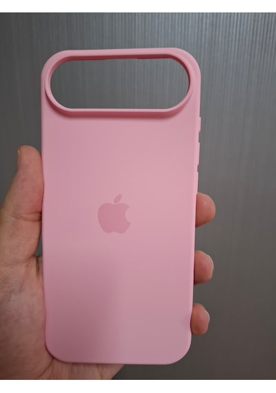 Apple Uyumlu iPhone 17 Air Logolu İçi Kadife Silikon Lansman Kılıf Pembe
