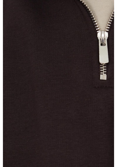 Tudors Unisex Relax Fit Rahat Kesim Pamuklu İçi Polarlı Yarım Fermuarlı Kahverengi Dik Yaka Sweatshirt-35159 Kahverengi Tudors Unisex Relax Fit Rahat Kesim Pamuklu İçi Polarlı Yarım Fermuarlı Kahverengi Dik Yaka Sweatshirt-35159 Kahverengi