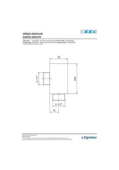 Eca Minimal Ankastre Duş Çıkış Dirseği 102126634 Krom