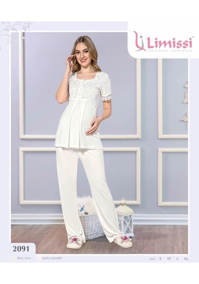 Birolgaye Limissi 2091 Yeni Sezon Dantelli Hamile Lohusa Pijama Takımı