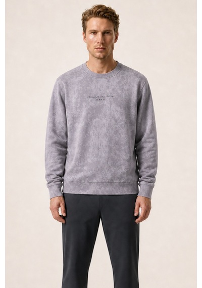 Redline Rummi Desenli Kışlık Yeni Sezon Erkek Regular Fit Sweatshirt Gri