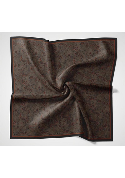 Silk Home Viskon Velora Eşarp Dört Mevsim Barok Floral Desen Siyah Mor 90x90 Çok Renkli