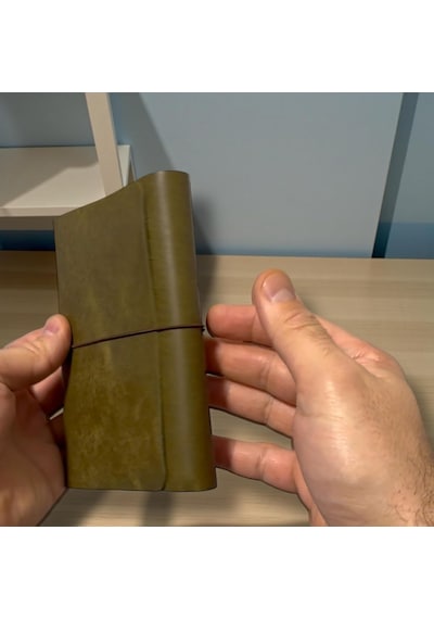 Guizzmo Deri Defter Kılıfı, A6 Boyut, 3 Lastikli, Minimalist Tasarım 0.75 LT - 2.5 LT - 12 KG
