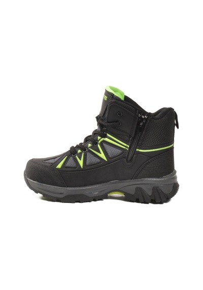 Ayakmod Siyah Gri Polarlı Kaymaz Unisex Çocuk Outdoor Bot 2301 F Siyah - Gri