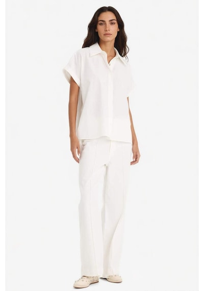 Defacto Wide Leg Cepli Yüksek Bel Gabardin Pantolon F1649ax25auer105 Ekru