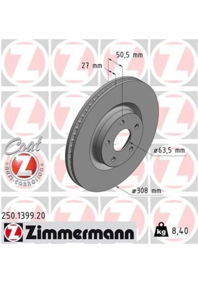 Zımmermann On Fren Dısk Ayna Kuga Iıı Dfk 19 Focus Iv 19 250.1399.20 Jx61 1125 Beb 2305506
