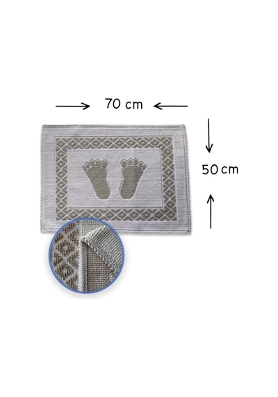 Soffy Krem & Kahve 2 Adet 50x70 Cm Banyo Paspası %100 Doğal Pamuk Ayak Paspası Ayak Havlusu Krem - Kahverengi