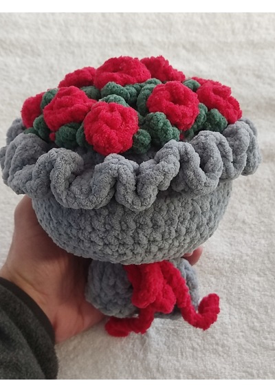 Amigurumi Kadife Buket Elemeği Hediyelik +- 16 Cm