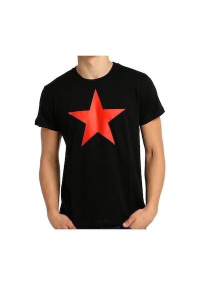 Bant Giyim - Kızılyıldız Siyah Erkek T-Shirt Tişört