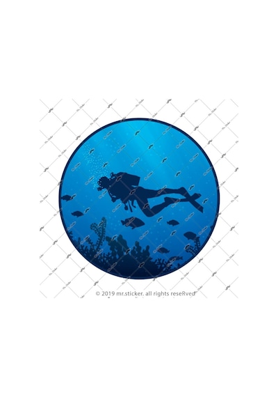 Hbg60 Scuba Dalisi Yapan Dalgic Sticker