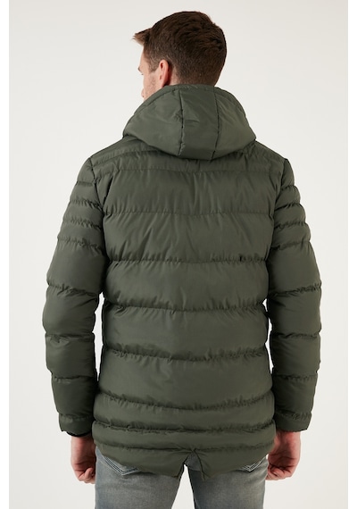 Buratti Su Itici Slim Fit Soğuğa Ve Rüzgara Dayanıklı Kapüşonlu Şişme Erkek Mont 649005 Haki